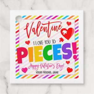 Valentijnsdag puzzel cadeaukaart bedankjes labels