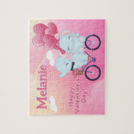 Valentijnsdag-puzzel met eigen kindernaam legpuzzel