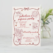 Valentijnsdag Pyjama Feest Kaart (Staand voorkant)