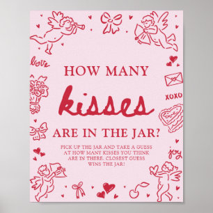 Valentijnsdag Raad Hoeveel Kusjes Bruidsfeest  Poster