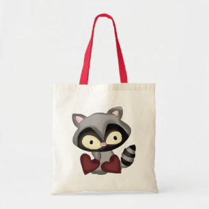 Valentijnsdag Raccoon canvas tas