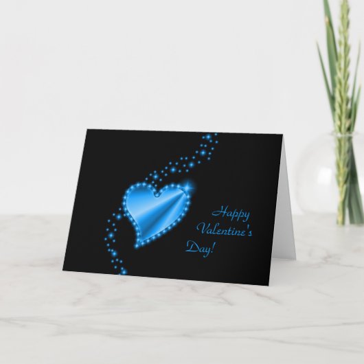 Valentijnsdag - Rainbooghartslag met sterren op zw Feestdagen Kaart (Voorkant)