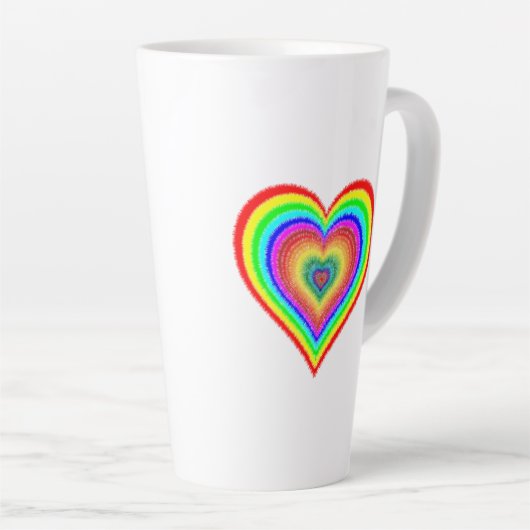 Valentijnsdag Rainbow Love Symbool-25543 Latte Mok (Rechterhoek)