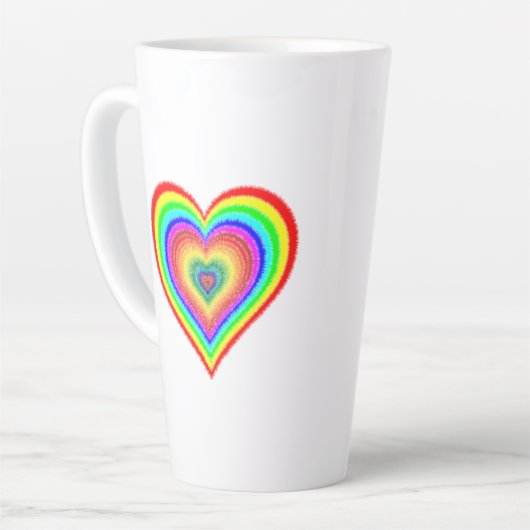 Valentijnsdag Rainbow Love Symbool-25543 Latte Mok (Linkerhoek)