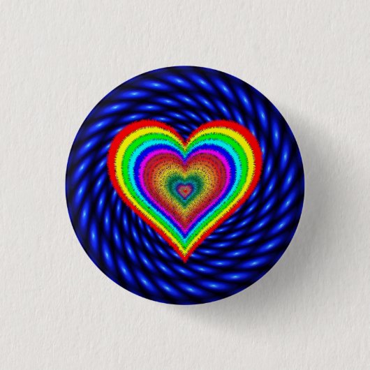 Valentijnsdag Rainbow Love Symbool-25543 Ronde Button 3,2 Cm (Voorkant)