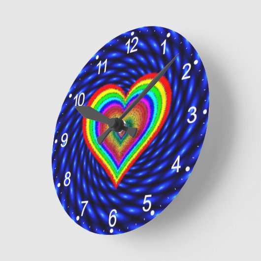 Valentijnsdag Rainbow Love Symbool-25543 Ronde Klok (Hoek)