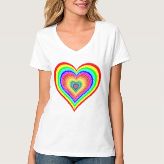 Valentijnsdag Rainbow Love Symbool-25543 T-shirt (Voorkant)