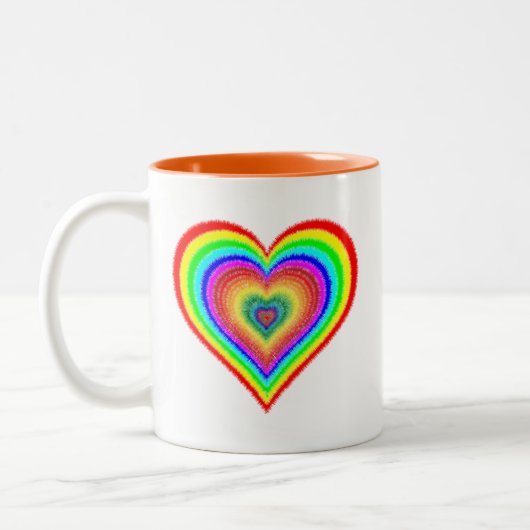 Valentijnsdag Rainbow Love Symbool-25543 Tweekleurige Koffiemok (Links)