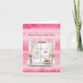 Valentijnsdag Ramen Hartjes Teddybeer Liefde Kaart (Voorkant)