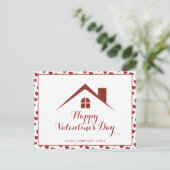 Valentijnsdag Real Estate House Heart Briefkaart (Staand voorkant)