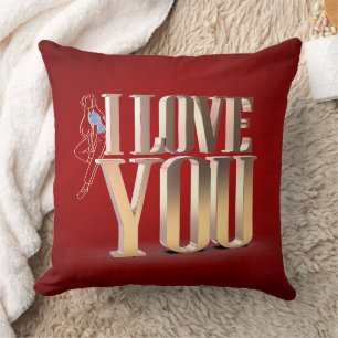 Valentijnsdag Red 3D I Love You Sierkussen