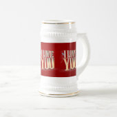 Valentijnsdag Red 3D Ik hou van je Bierpul (Voorkant rechts)