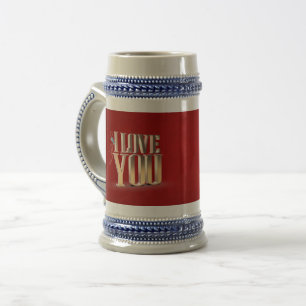 Valentijnsdag Red 3D Ik hou van je Bierpul