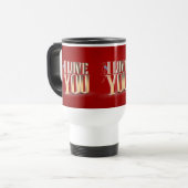Valentijnsdag Red 3D Ik hou van je Reisbeker (Voorkant links)