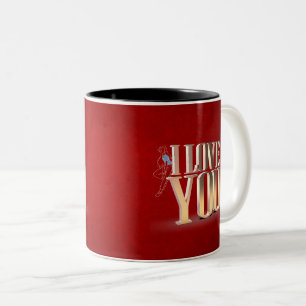 Valentijnsdag Red 3D Ik hou van je Tweekleurige Koffiemok