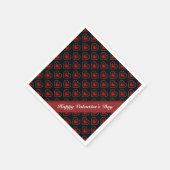 Valentijnsdag Red & Black Heart Pattern Napkins Servetten (Hoek)