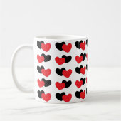 Valentijnsdag Red Black Hearts Koffiemok (Links)