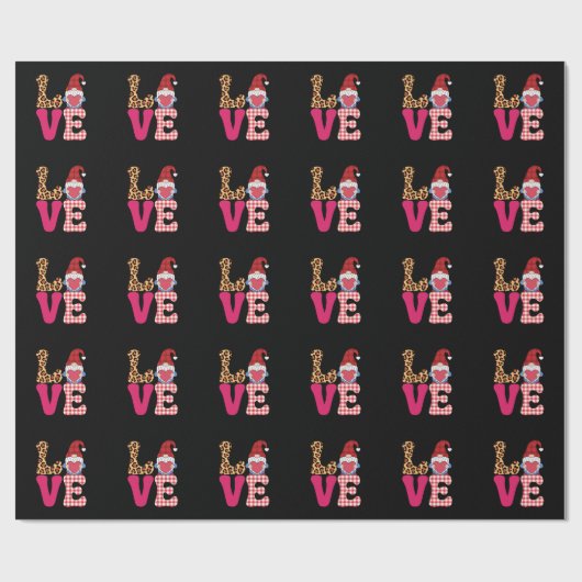 Valentijnsdag Red Buffalo Plays Leopar Cadeaupapier (Vlak)