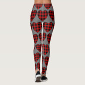 Valentijnsdag Red Buffalo Pset Heart Patroon Leggings (Achterkant)