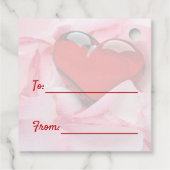 Valentijnsdag Red Glass Heart Roos Petals Bedankjes Labels (Achterkant)