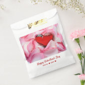 Valentijnsdag Red Glass Heart Roos Petals Bedankzakje (Gezegeld)