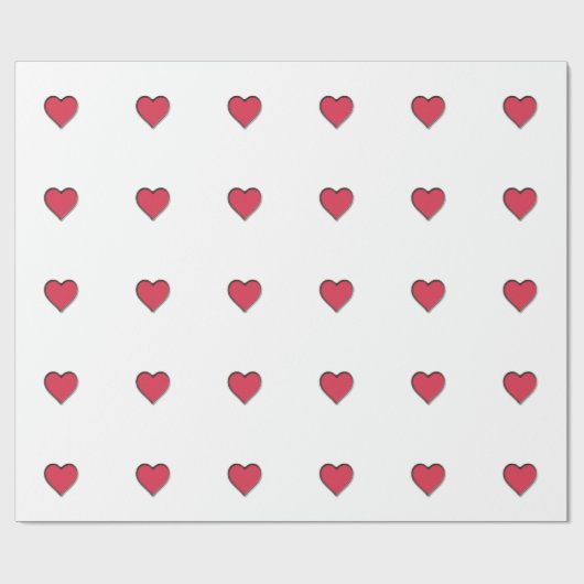 Valentijnsdag Red Heart Cadeaupapier (Vlak)