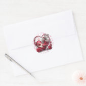 Valentijnsdag Red Heart Fairy Magic Ronde Sticker (Envelop)