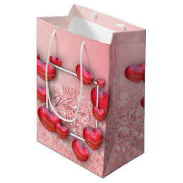 Valentijnsdag Red Heart Glitter Medium Gift Bag Cadeauzakje