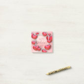 Valentijnsdag Red Heart Glitter Post-it® notes (Op bureau)