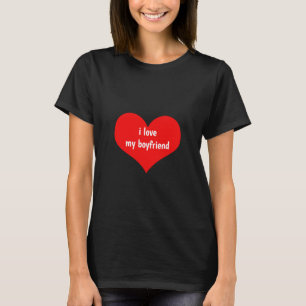 Valentijnsdag Red Heart Ik hou van mijn vriendjeGi T-shirt