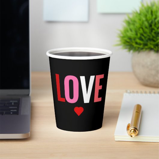 Valentijnsdag Red Heart Love Coffee Paper Cups Papieren Bekers (Insitu)