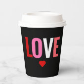 Valentijnsdag Red Heart Love Coffee Paper Cups Papieren Bekers (Achterkant)