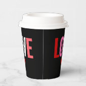 Valentijnsdag Red Heart Love Coffee Paper Cups Papieren Bekers (Rechts)