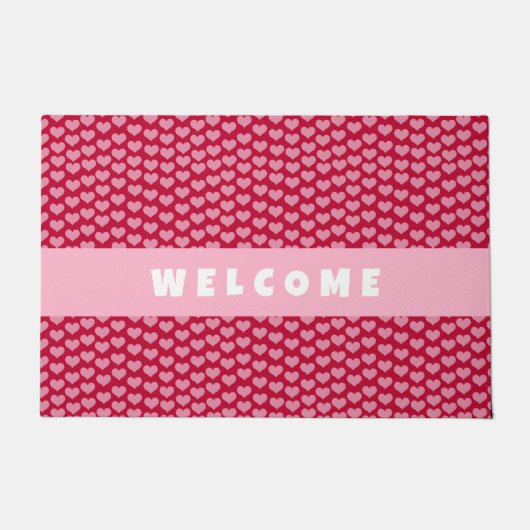 Valentijnsdag Red Heart Patroon op maat Deurmat (Voorkant)