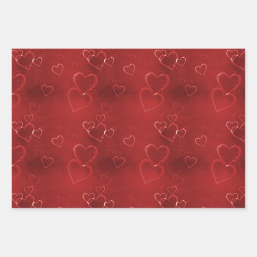 Valentijnsdag Red Heart Pattern Inpakpapier Vel (Voorkant 3)