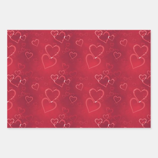 Valentijnsdag Red Heart Pattern Inpakpapier Vel (Voorkant 2)
