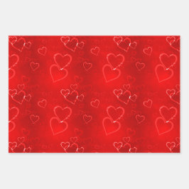 Valentijnsdag Red Heart Pattern Inpakpapier Vel