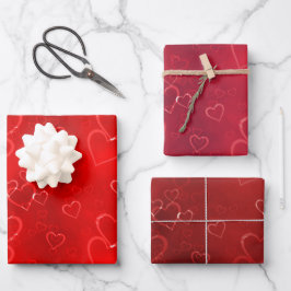 Valentijnsdag Red Heart Pattern Inpakpapier Vel