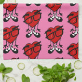 VALENTIJNSDAG RED HEART PINK KITCHEN DISH TOWEL THEEDOEK (Gevouwen)