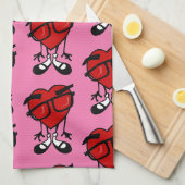 VALENTIJNSDAG RED HEART PINK KITCHEN DISH TOWEL THEEDOEK (Quarter Fold)