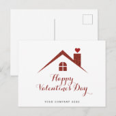 Valentijnsdag Red Heart Realty House Briefkaart (Voorkant / Achterkant)