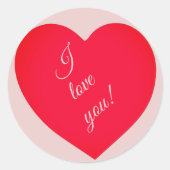 Valentijnsdag Red Heart Ronde Sticker (Voorkant)