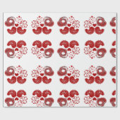 Valentijnsdag Red Heart Tortelduifjes Cadeaupapier (Vlak)