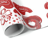 Valentijnsdag Red Heart Tortelduifjes Cadeaupapier (Rol Hoek)