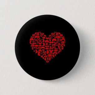 Valentijnsdag Red Heart Video Game Fun Love Gamer Ronde Button 5,7 Cm