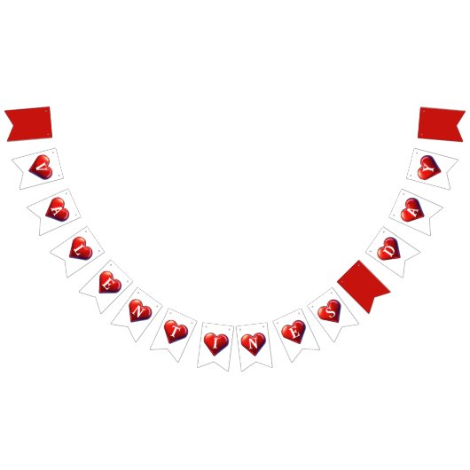 Valentijnsdag Red Heart Vlaggetjes (Alle)