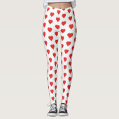 Valentijnsdag Red Heart Whimsiacl Pattern Leggings (Voorkant)
