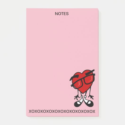 Valentijnsdag RED HEART XOXO POST-IT NOTEPAD Post-it® Notes (Voorkant)