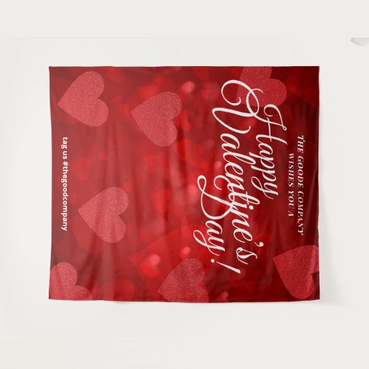 Valentijnsdag Red Hearts | Achtergrond fotoselfie Wandkleed (Voorkant (horizontaal))