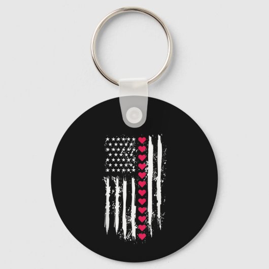 Valentijnsdag Red Hearts Amerikaans Sleutelhanger (Voorkant)